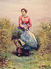 Gathering Leaves by Daniel Ridgway Knight